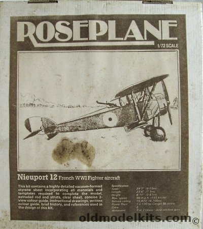 Roseplane 1/72 Nieuport 12 French and RAF WWI Fighter plastic model kit